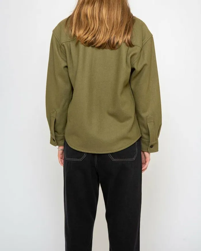 Womens Deus Ex Machina Shirts CPO Wool Shirt 8211 Olive Drab Olive Drab Womens Deus Ex Machina Shirts CPO Wool Shirt 8211 Olive Drab Olive Drab