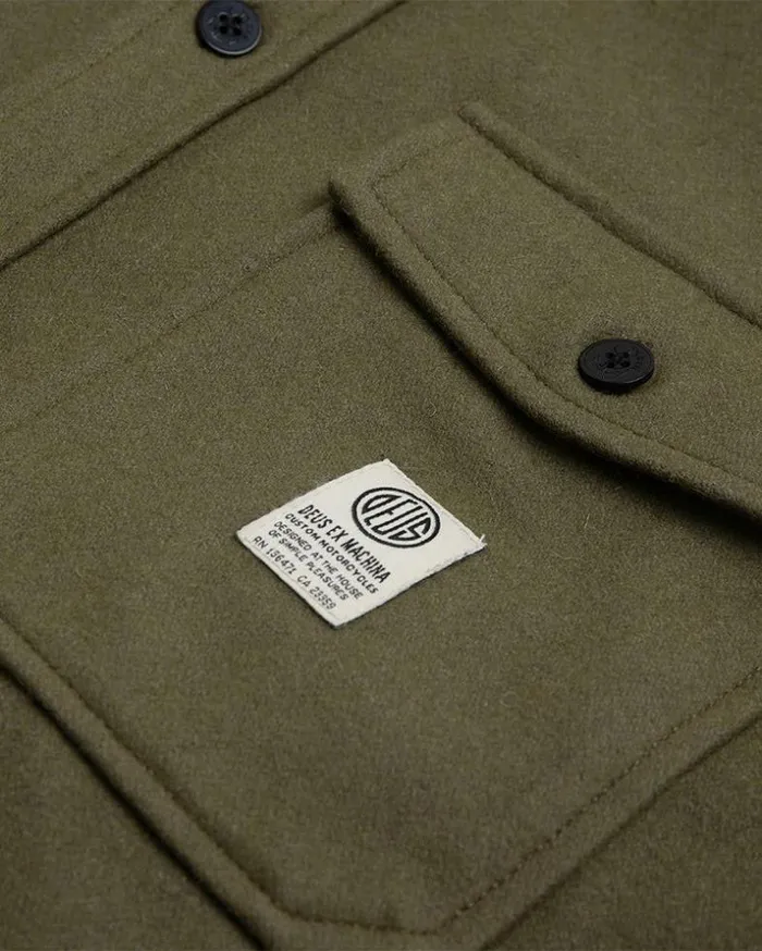 Womens Deus Ex Machina Shirts CPO Wool Shirt 8211 Olive Drab Olive Drab Womens Deus Ex Machina Shirts CPO Wool Shirt 8211 Olive Drab Olive Drab