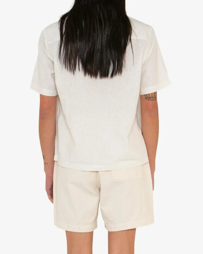 Womens Deus Ex Machina Shirts Onnie Short Sleeve Shirt 8211 Natural Natural Womens Deus Ex Machina Shirts Onnie Short Sleeve Shirt 8211 Natural Natural