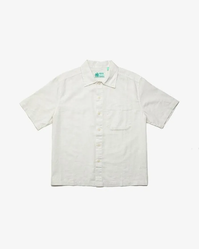 Womens Deus Ex Machina Shirts Onnie Short Sleeve Shirt 8211 Natural Natural Womens Deus Ex Machina Shirts Onnie Short Sleeve Shirt 8211 Natural Natural