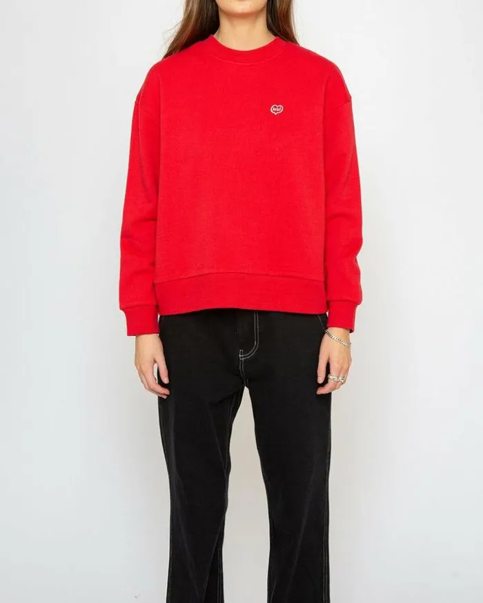 Womens Deus Ex Machina Sweaters True Romance Crew 8211 Rocco Red Rocco Red