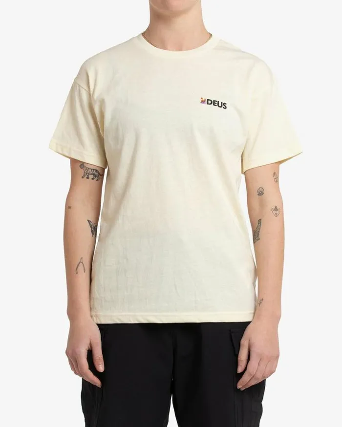 Womens Deus Ex Machina Tees Foxtrot Tee 8211 Bone White Bone White