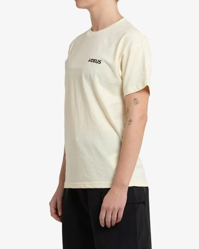 Womens Deus Ex Machina Tees Foxtrot Tee 8211 Bone White Bone White Womens Deus Ex Machina Tees Foxtrot Tee 8211 Bone White Bone White