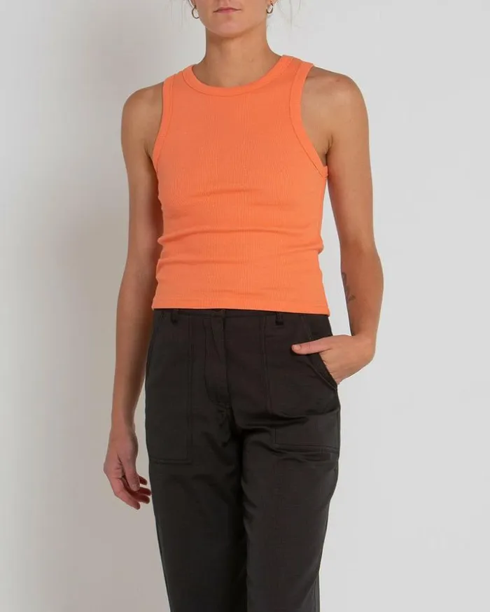 Womens Deus Ex Machina Tees Military Tank 8211 Canteloupe Canteloupe