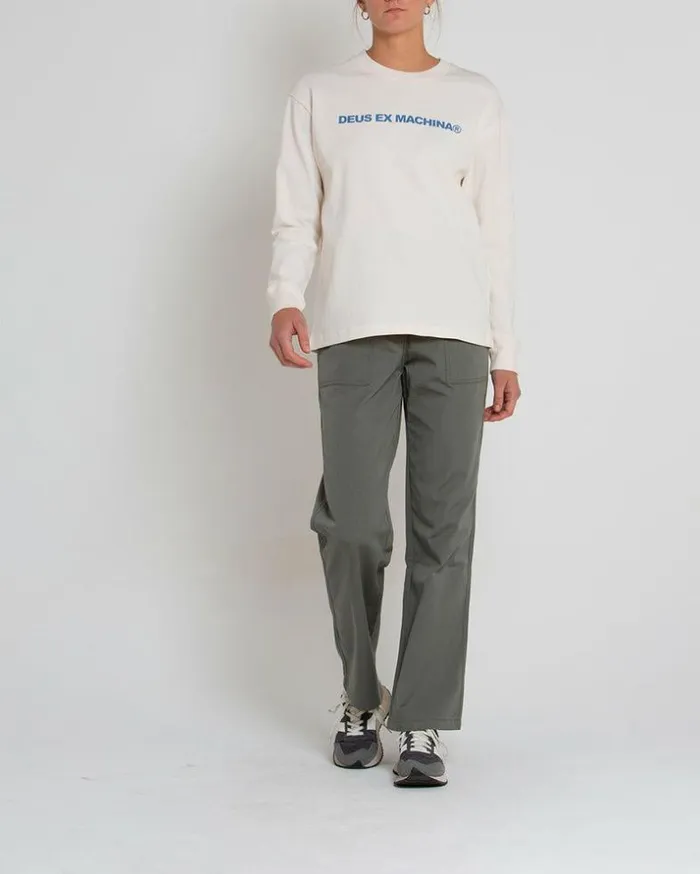 Womens Deus Ex Machina Tees Namesake Long Sleeve Tee 8211 White Sand White Sand Womens Deus Ex Machina Tees Namesake Long Sleeve Tee 8211 White Sand White Sand