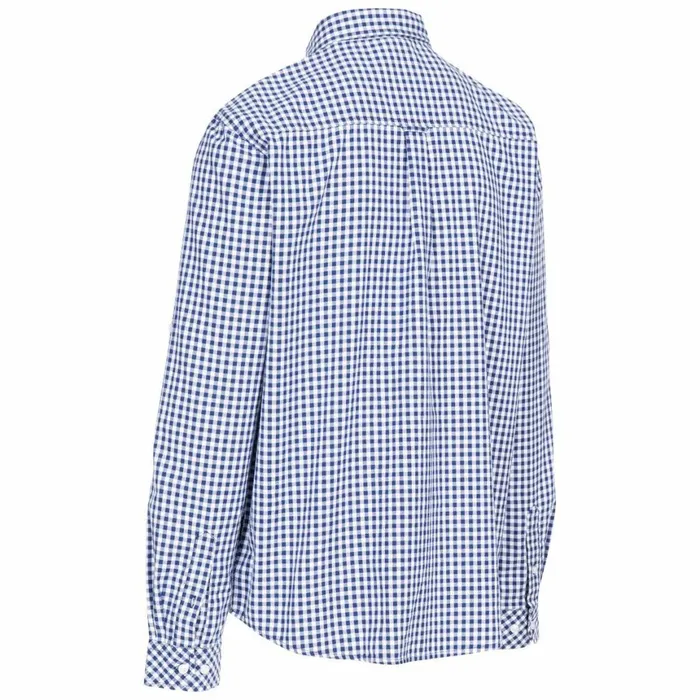 Yafforth Cotton Shirt Blue Check Men Trespass Shirts