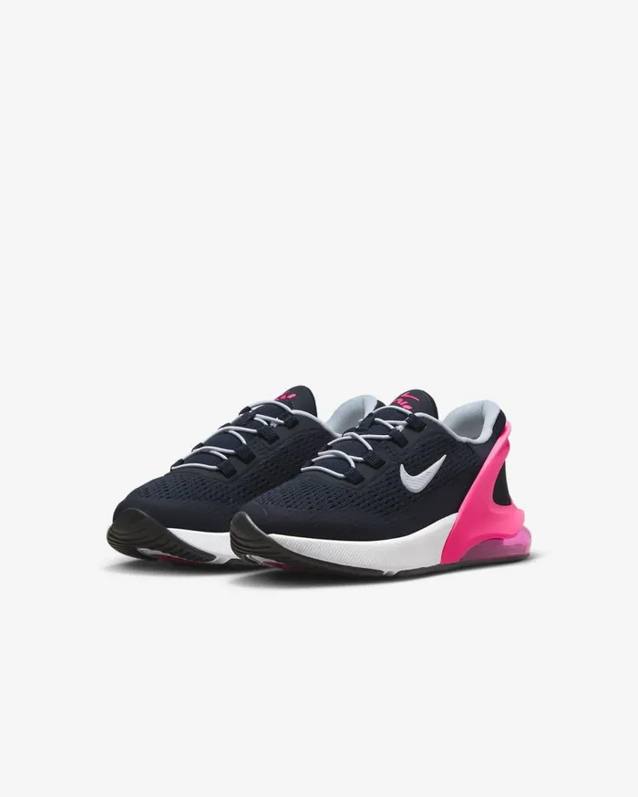 Younger Kids 3 8211 7 Years Kids Nike Air Max 270 GO Dark Obsidianfierce Pinkwhite