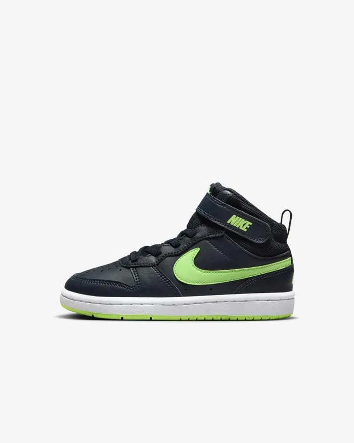 Younger Kids 3 8211 7 Years Kids Nike Court Borough Mid 2 Dark Obsidianwhitelime Blast Younger Kids 3 8211 7 Years Kids Nike Court Borough Mid 2 Dark Obsidianwhitelime Blast
