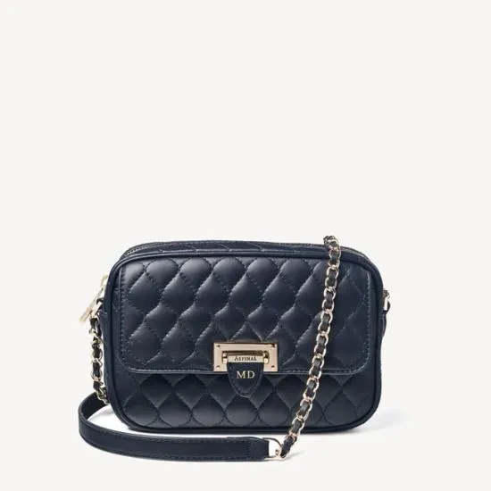 Zip Top Lottie Bag Navy Nappa Women Aspinal Of London Shoulder