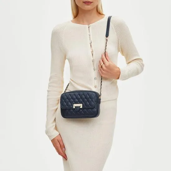 Zip Top Lottie Bag Navy Nappa Women Aspinal Of London Shoulder