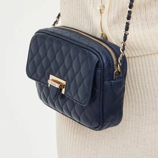 Zip Top Lottie Bag Navy Nappa Women Aspinal Of London Shoulder