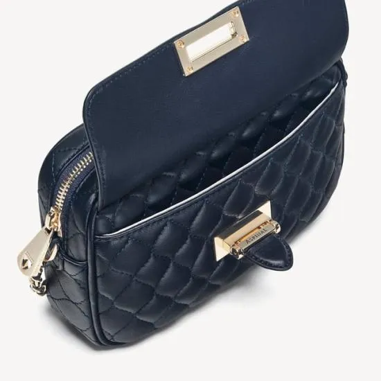 Zip Top Lottie Bag Navy Nappa Women Aspinal Of London Shoulder