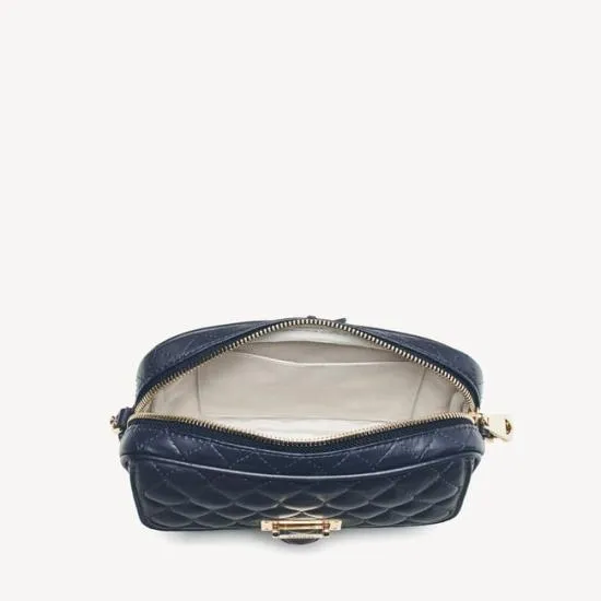 Zip Top Lottie Bag Navy Nappa Women Aspinal Of London Shoulder