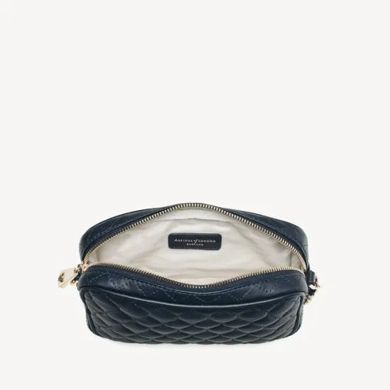 Zip Top Lottie Bag Navy Nappa Women Aspinal Of London Shoulder
