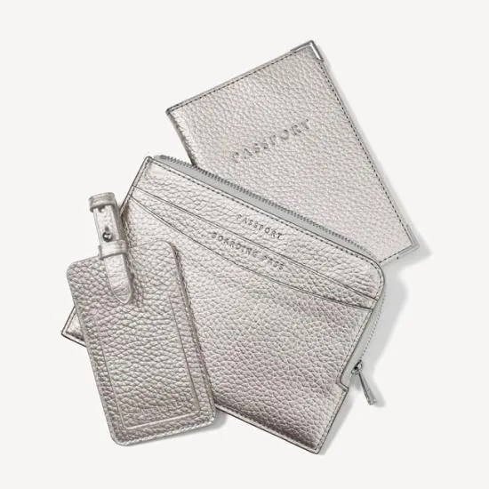 Zipped Travel Collection Silver Pebble WomenMen Aspinal Of London Travel Collections Zipped Travel Collection Silver Pebble WomenMen Aspinal Of London Travel Collections